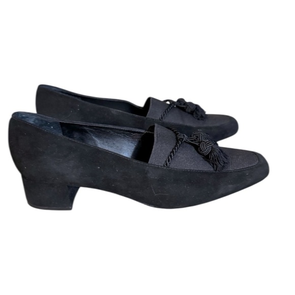 Talbots women’s suede stretch black tassel loafers excellent condition, Size 7.5 - Picture 5 of 5